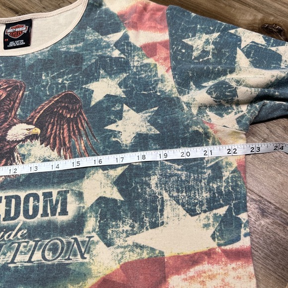 Harley-Davidson Freedom Pride Tradition Eagle Flag Shirt 2X Made in USA Vintage - Picture 6 of 12